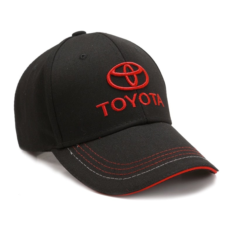 TOYOTA Cap Solid Black Cotton Red Lining Embroidered - WEAR MY HAT