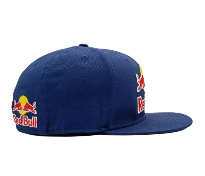 Blue Red Bull Cap Hip Hop Flat Peak Racing Team Hat with Triple Logo