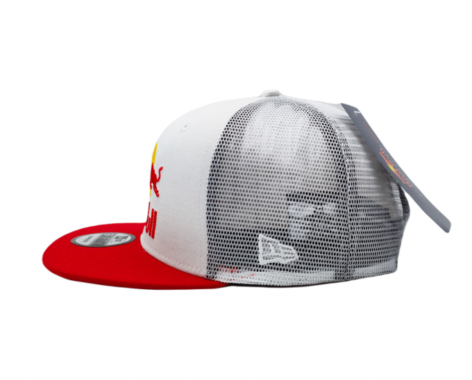 Red Bull Cap White Red Flat Brim