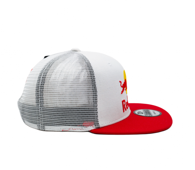 Red Bull Cap White Red Flat Brim