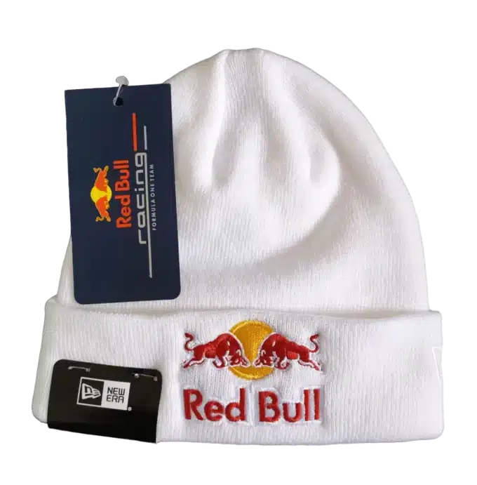 Red bull white beanie hat