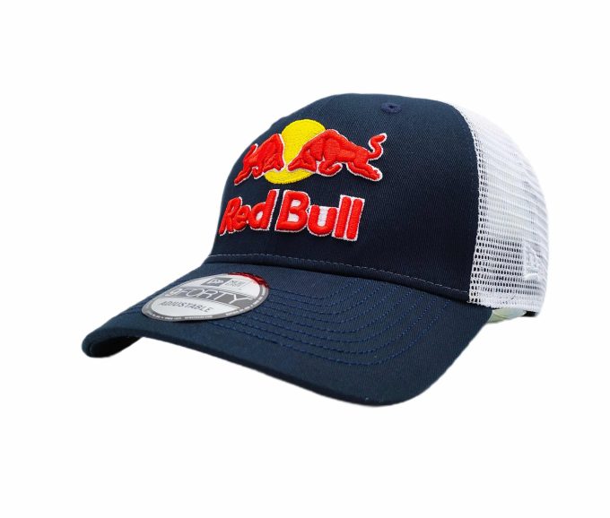 Red bull cap blue white mesh