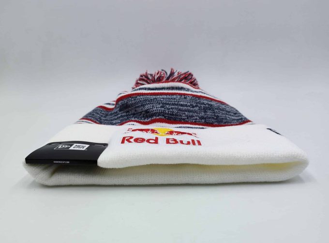 Red Bull Striped Beanie Pompom Hat