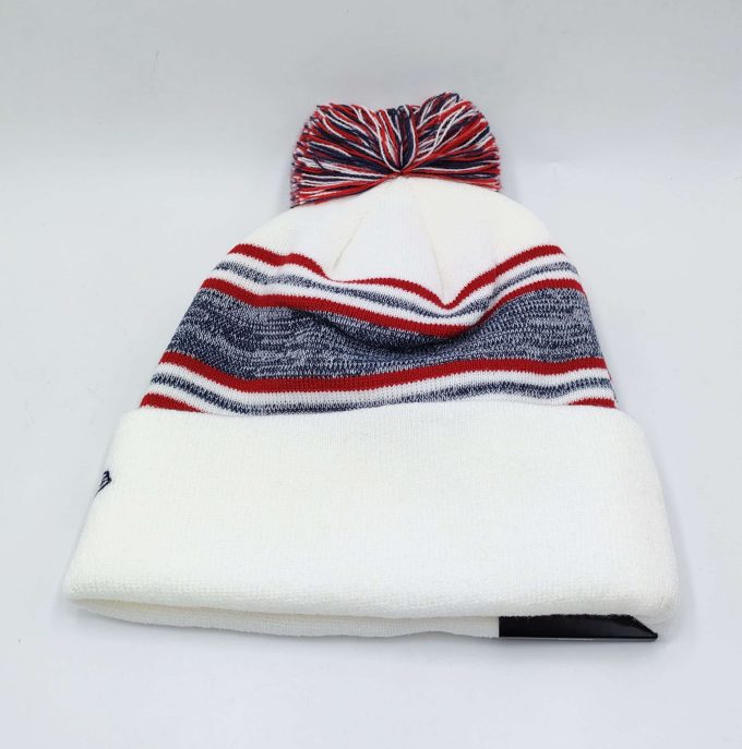 Red Bull Striped Beanie Pompom Hat