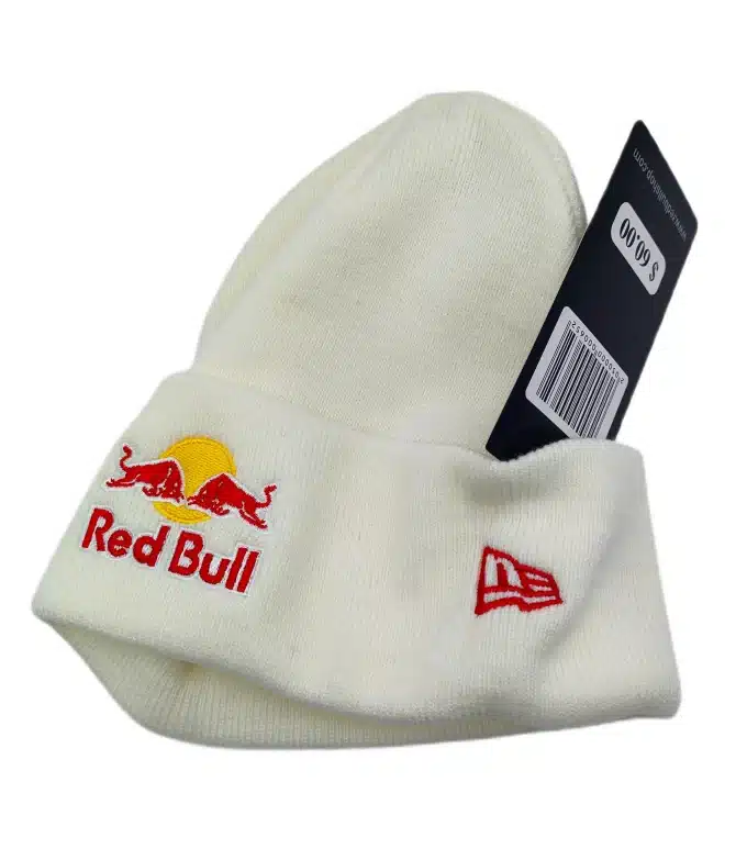 Red bull beanie hat new era cream