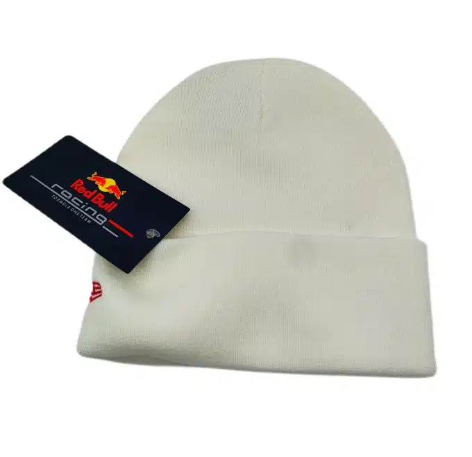 Red bull beanie hat new era cream