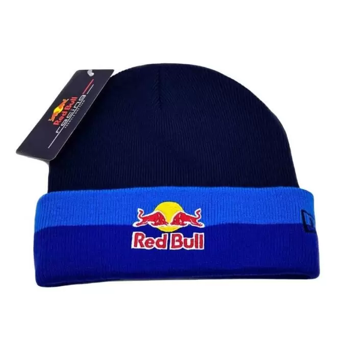 Red Bull Beanie Hat Triple Blue Striped ski cap