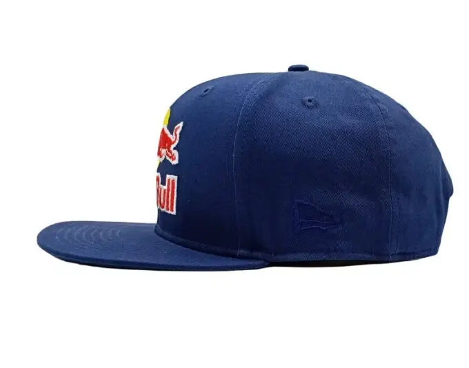 Blue Red Bull Cap Hip Hop Flat Peak Racing Team Hat with Triple Logo