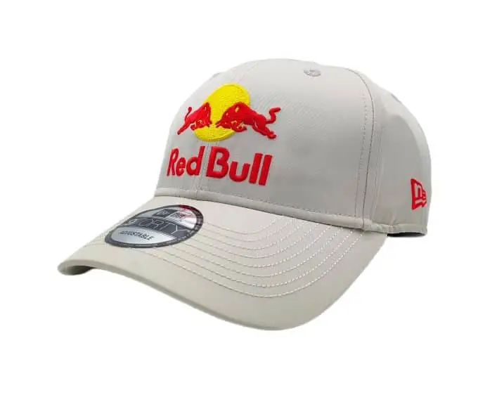 Khaki white red bull cap