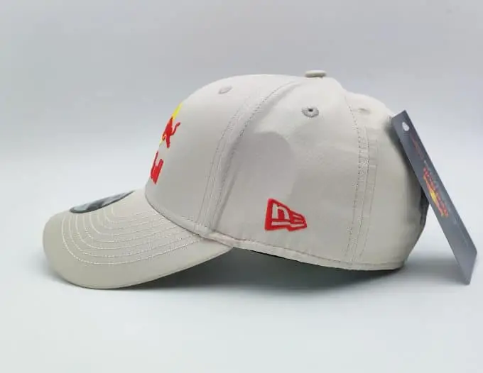 Khaki white red bull cap