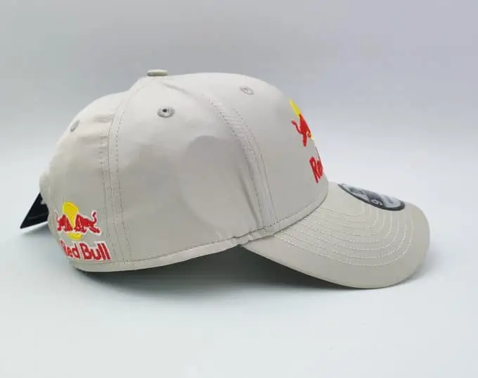 Khaki white red bull cap